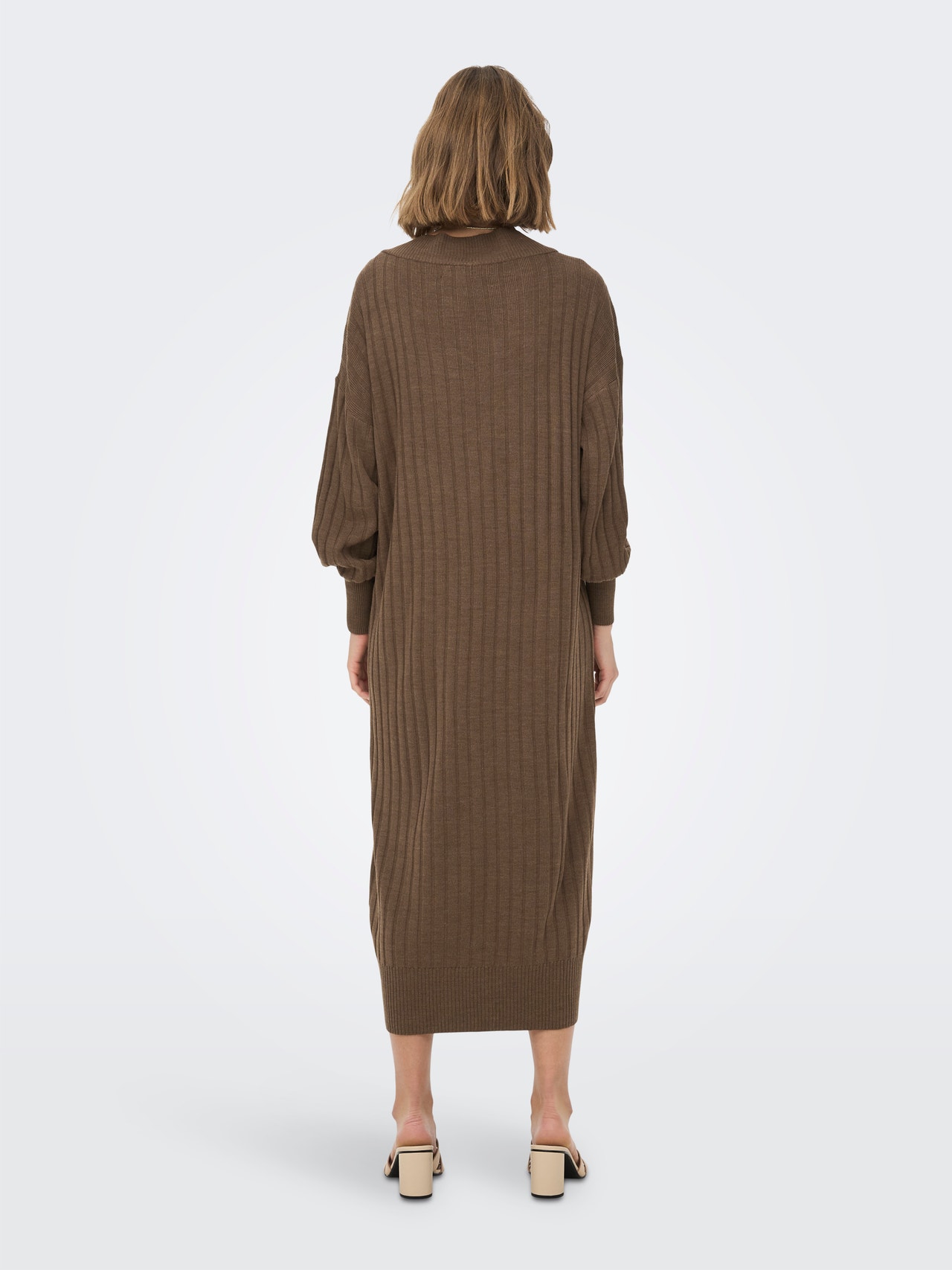 ONLY Tall v-halset Strikket kjole -Chestnut - 15279347