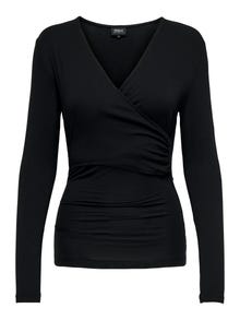 ONLY Tavapärane lõige V-kaelus Top -Black - 15279428