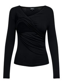 ONLY Tavapärane lõige V-kaelus Top -Black - 15279428