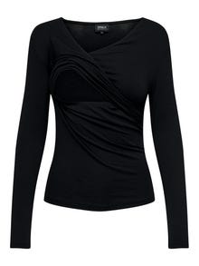 ONLY Mama Before and After Wrap Top -Black - 15279428