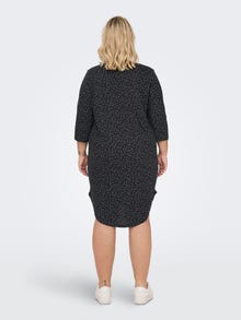 ONLY Curvy printet mini kjole -Black - 15279578