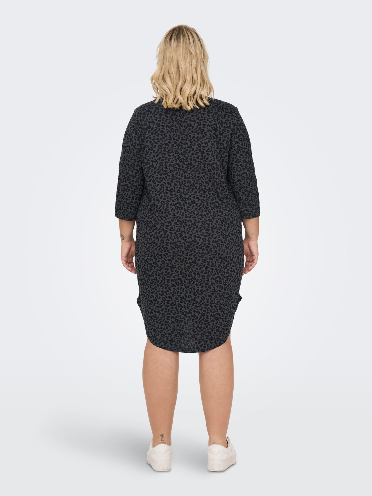 ONLY Curvy printet mini kjole -Black - 15279578