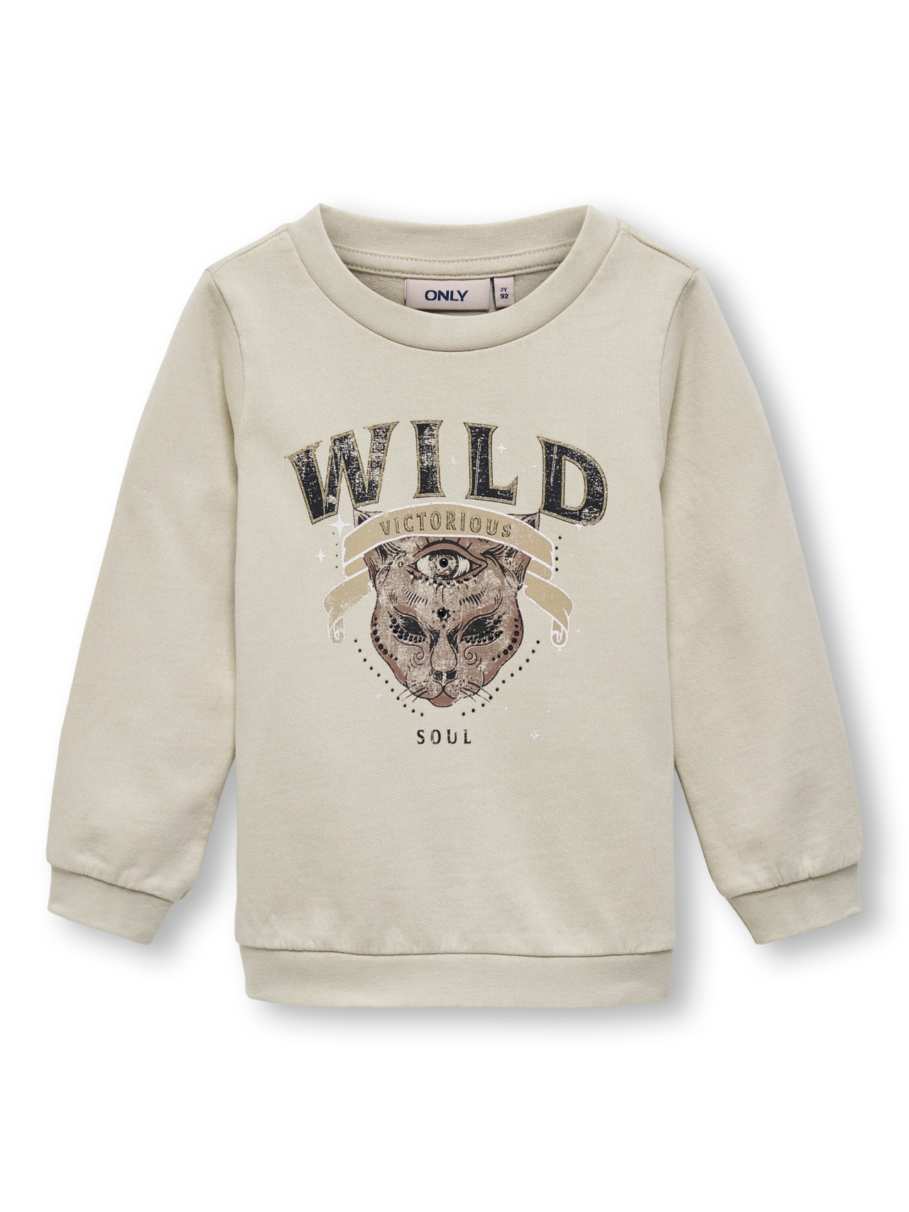 ONLY Normal passform O-ringning Sweatshirt -Oatmeal - 15279609
