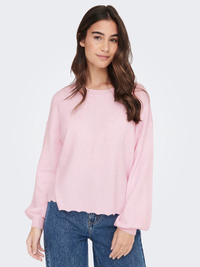 ONLY O-neck knitted pullover - 15279713