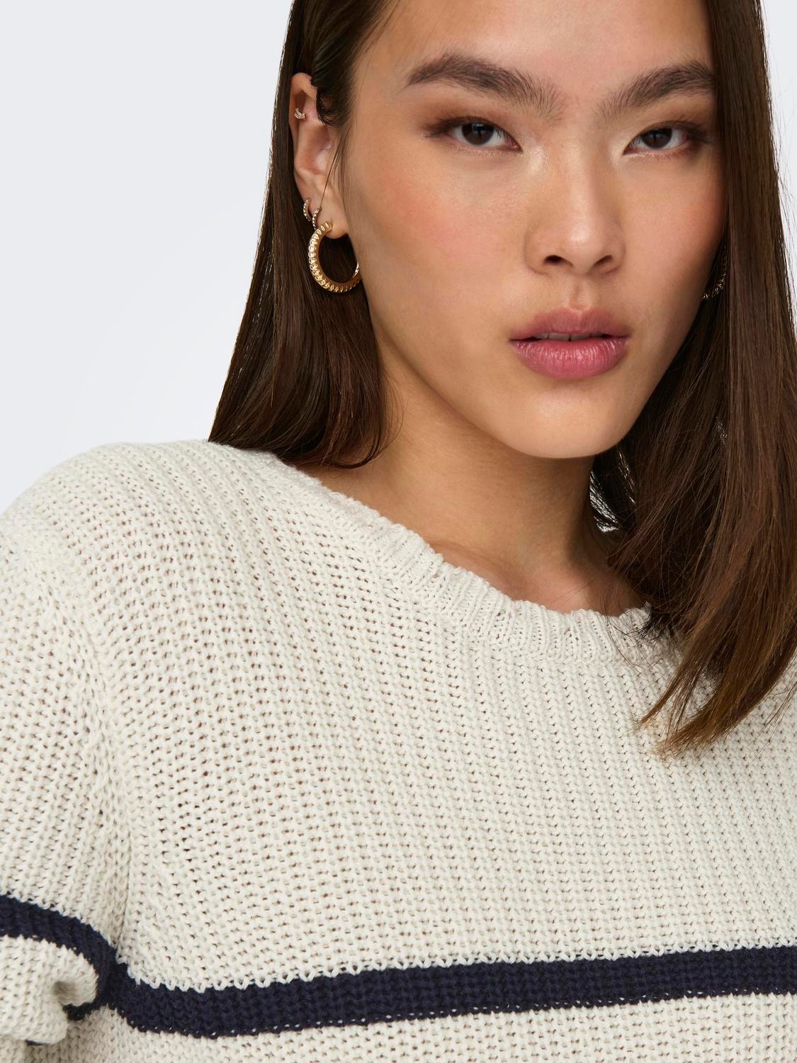 ONLY Round Neck Pullover -Pumice Stone - 15279774