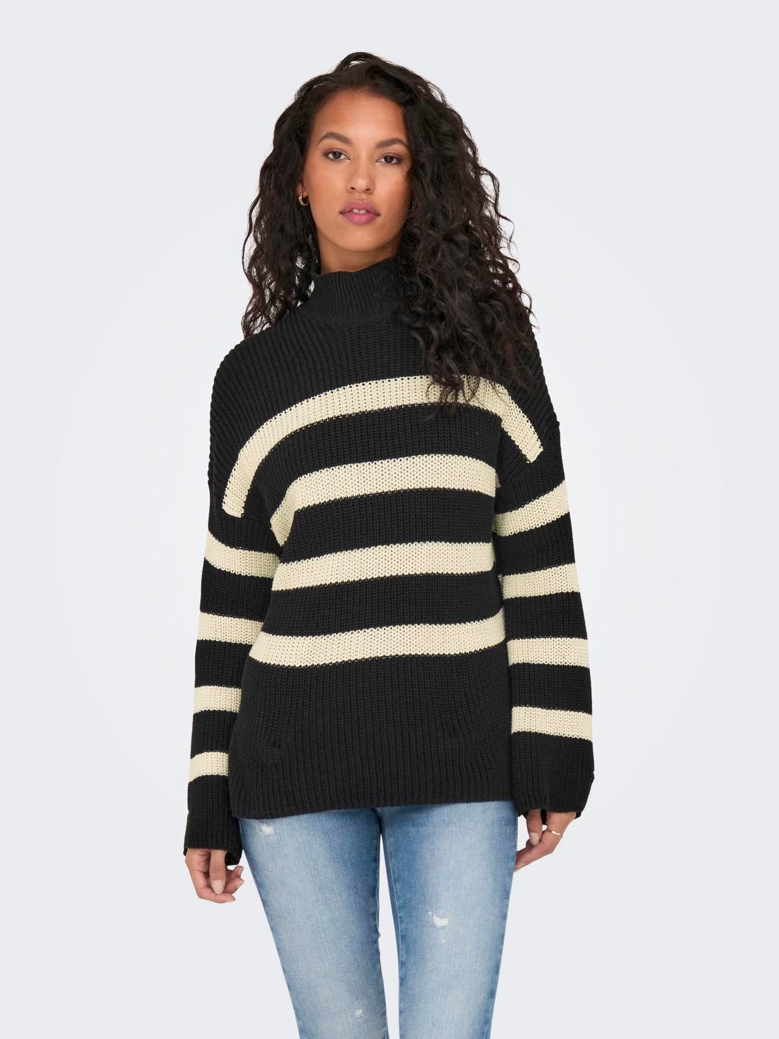 ONLY High neck Pullover -Black - 15279777