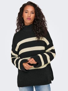 ONLY High neck knitted pullover -Black - 15279777