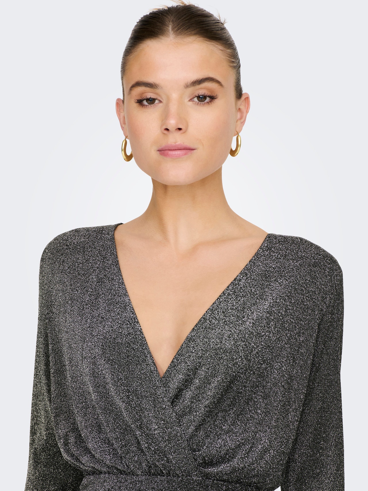 ONLY Glitter wrap dress -Black - 15279858
