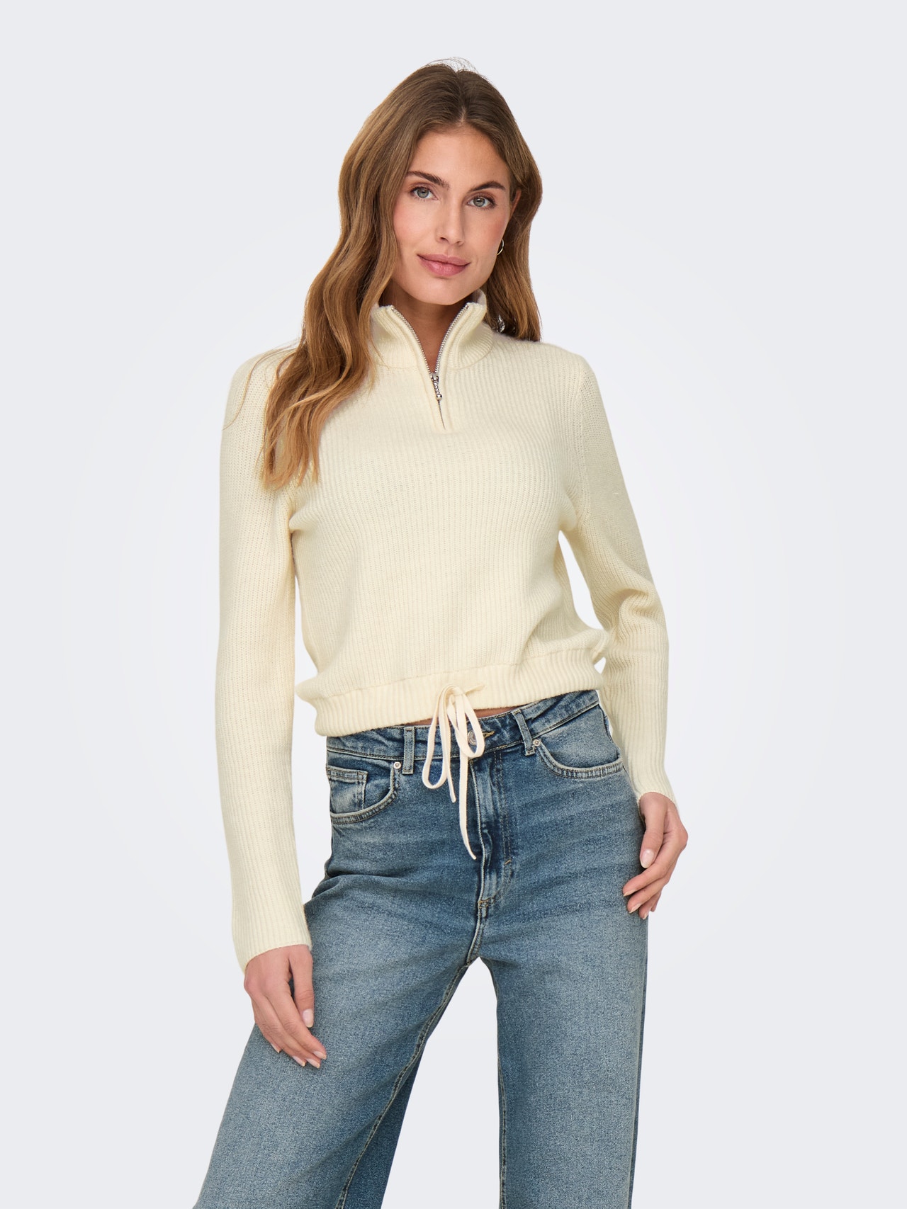 ONLY Tavapärane lõige Kõrge kaelus Pullover -Whitecap Gray - 15279907