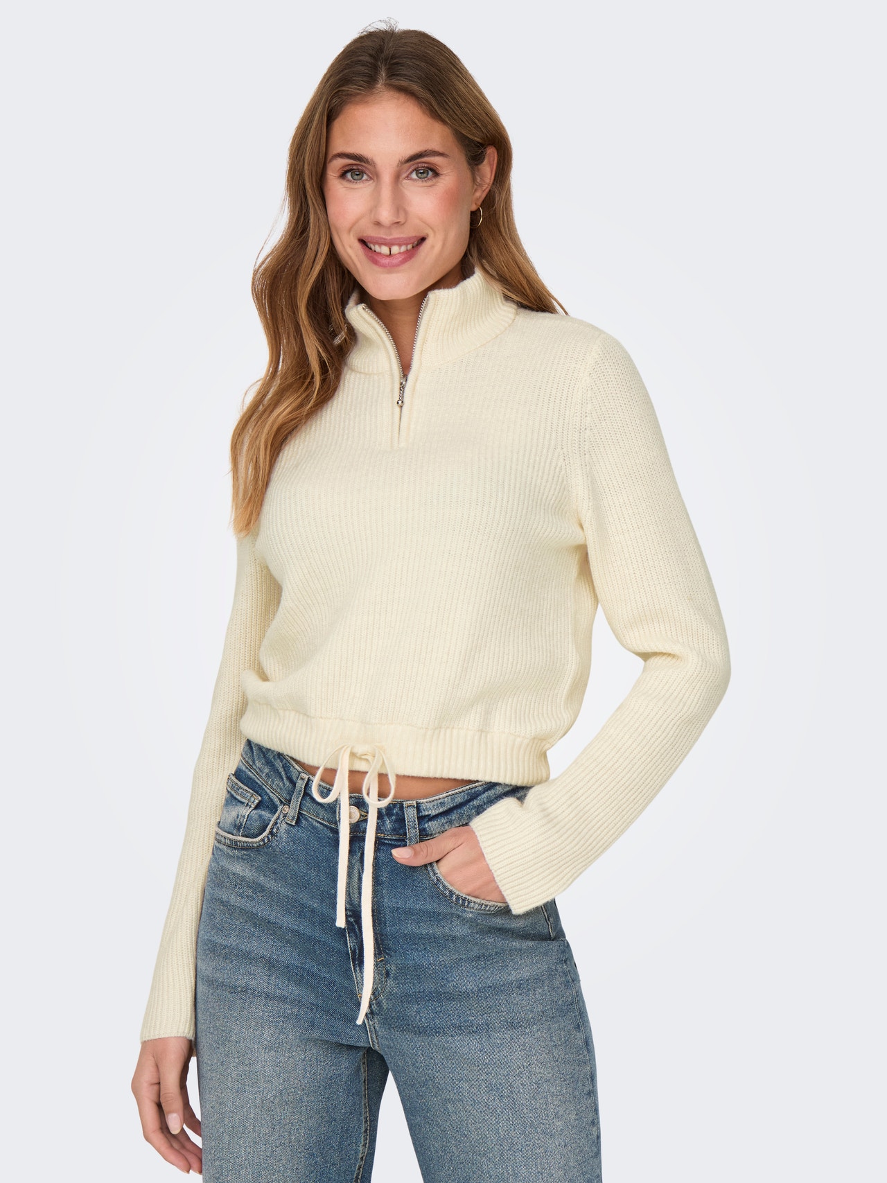 ONLY Tavapärane lõige Kõrge kaelus Pullover -Whitecap Gray - 15279907