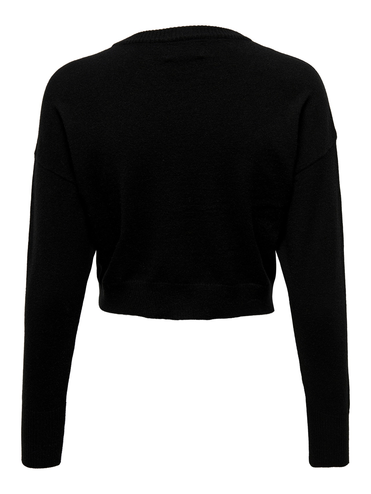 ONLY O-Neck Dropped shoulders Pullover -Black - 15279934