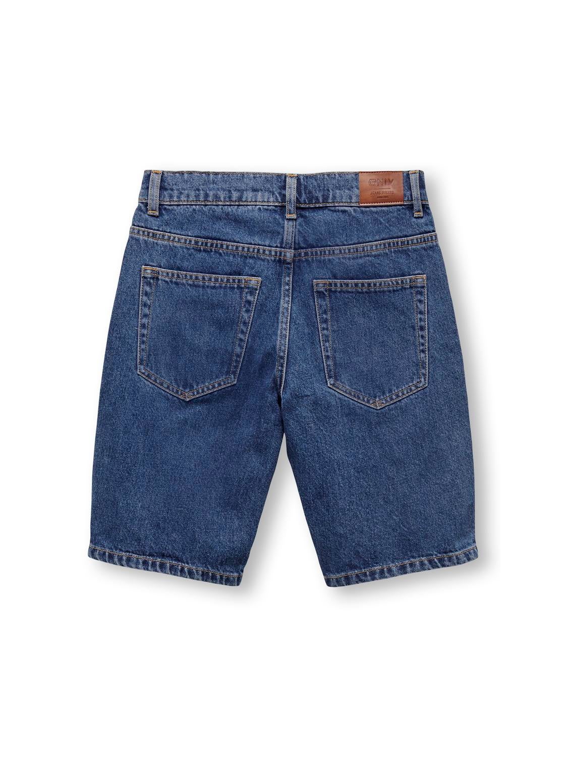 Loose Fit Denim Shorts - Denim blue - Kids