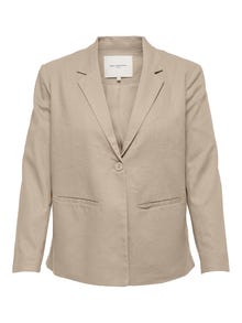 ONLY Loose fit Innskårede jakkeslag Curve Blazer -Oxford Tan - 15280239