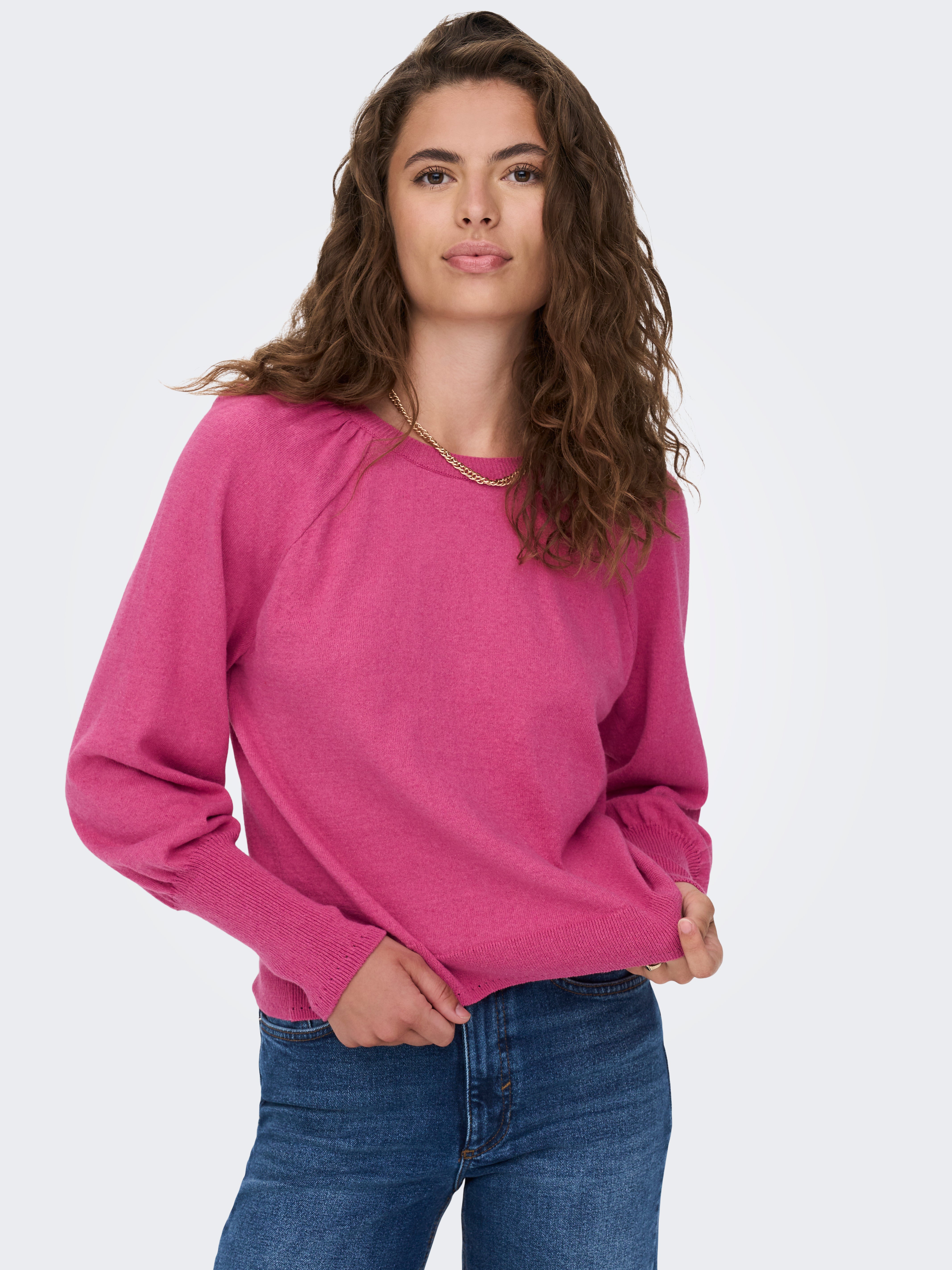 | Puffärmel Rabatt ONLY® auf Lange Rundhals Bündchen Pullover 30%