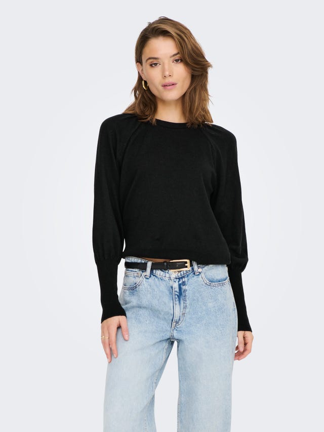 ONLY Round Neck High cuffs Puff sleeves Pullover - 15280259