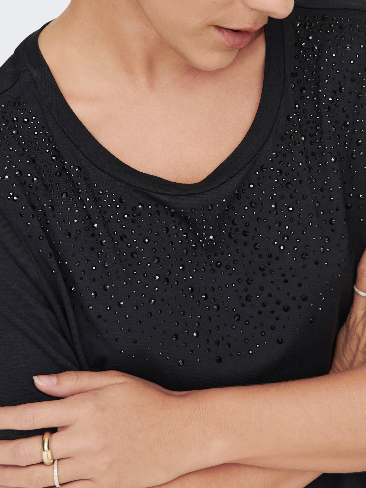 Glitter T-shirt | Black | ONLY®
