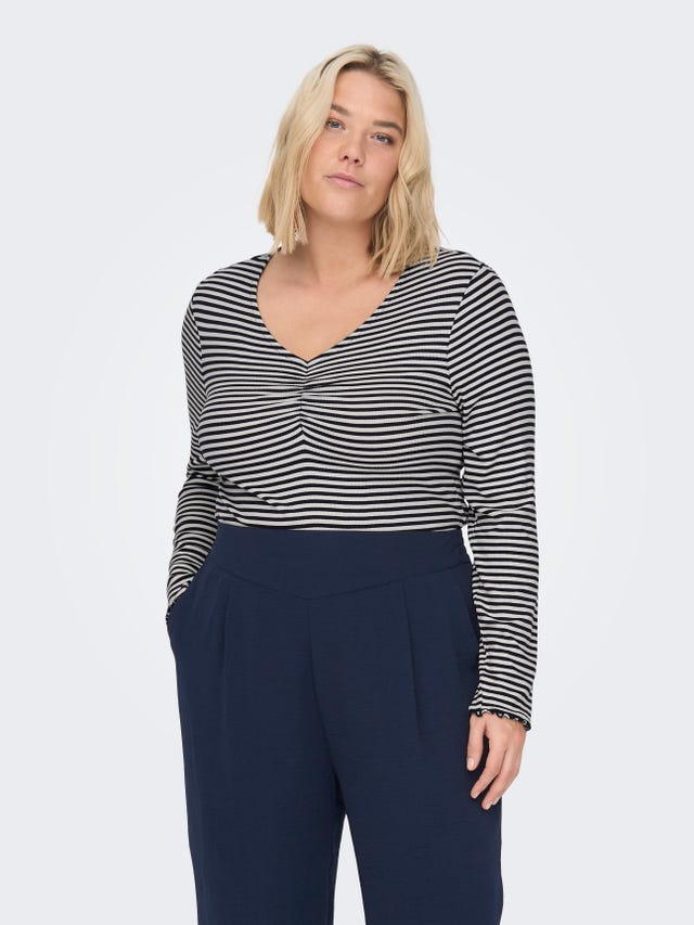ONLY Curvy stribet top - 15280443