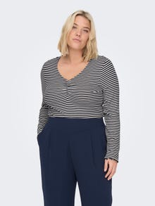 ONLY Curvy Striped Top -Night Sky - 15280443