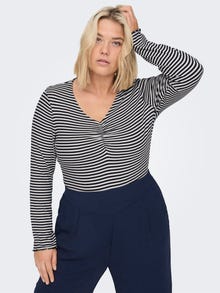 ONLY Curvy Striped Top -Night Sky - 15280443