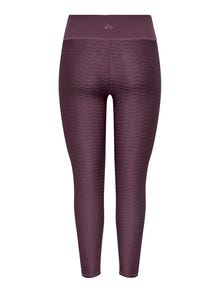 ONLY High waisted Training Tights -Eggplant - 15280447