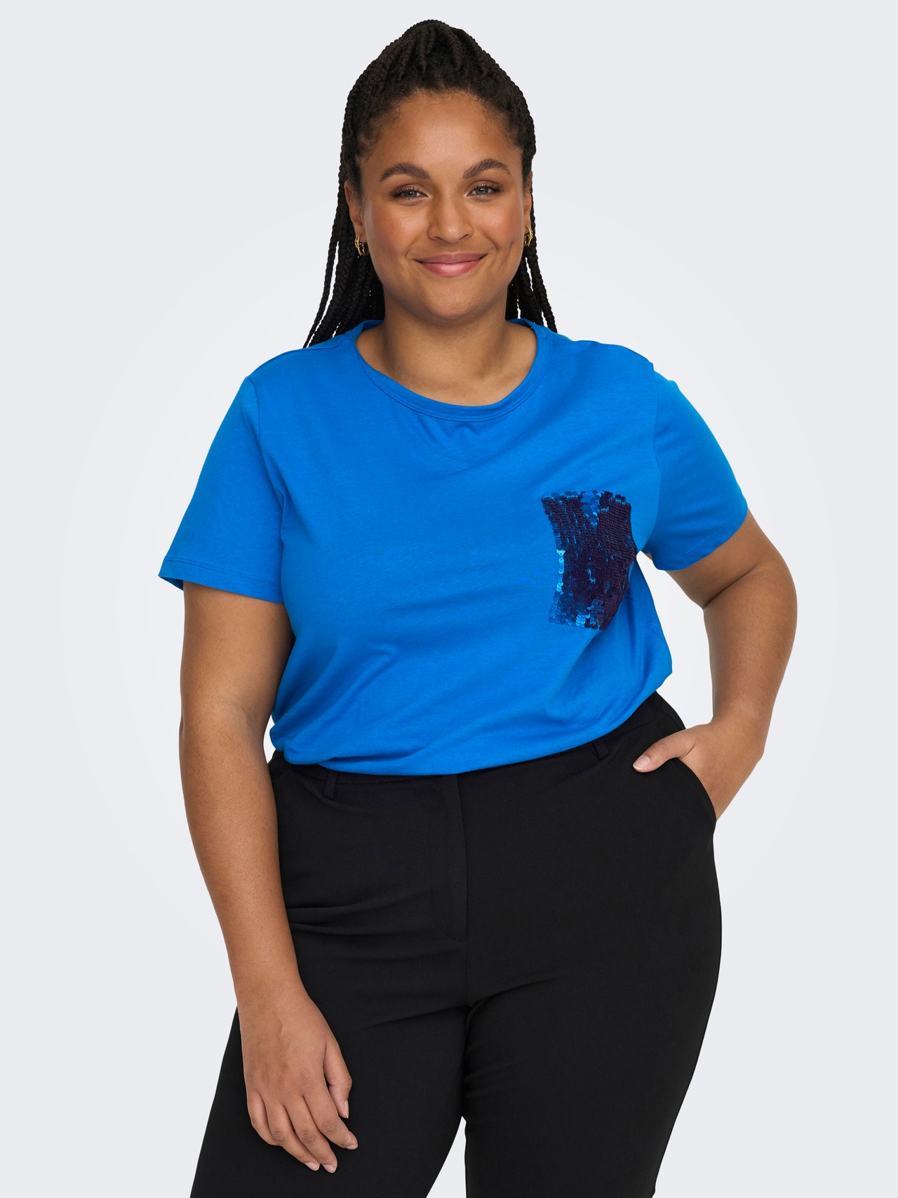 ONLY Regular Fit O-Neck T-Shirt -Directoire Blue - 15280459
