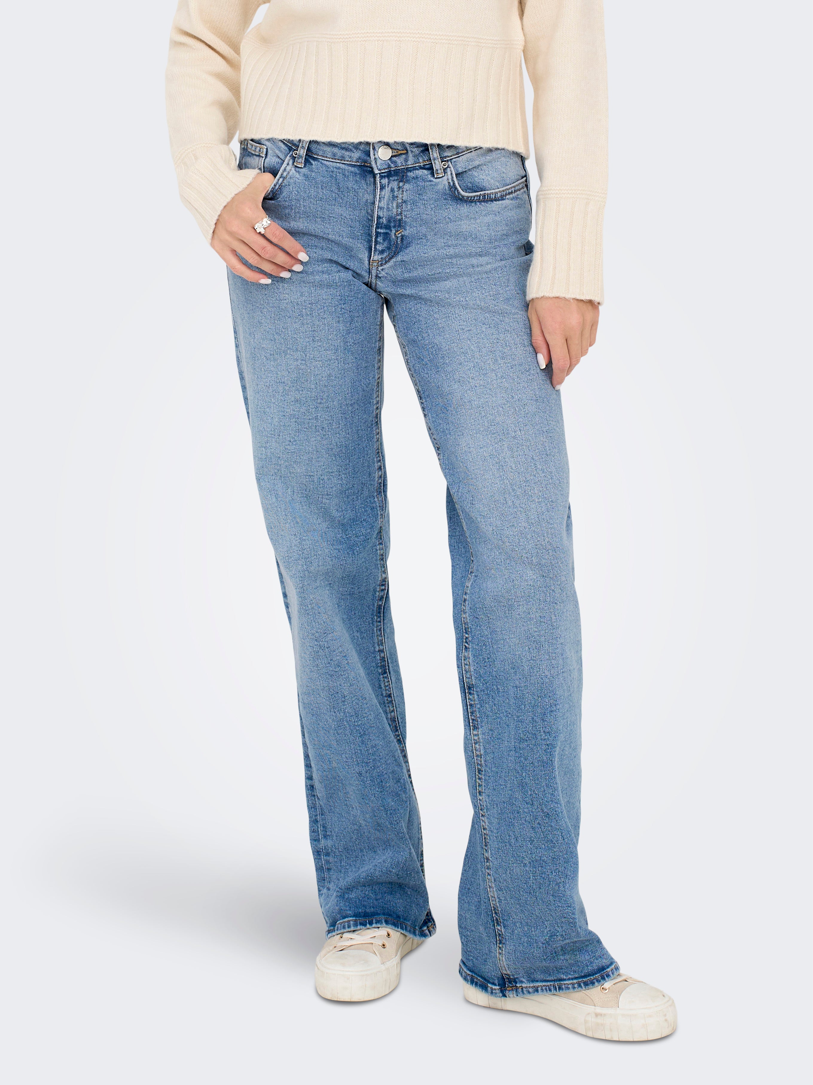 Onljuicy Niedrige Taille Gerade Geschnitten Jeans