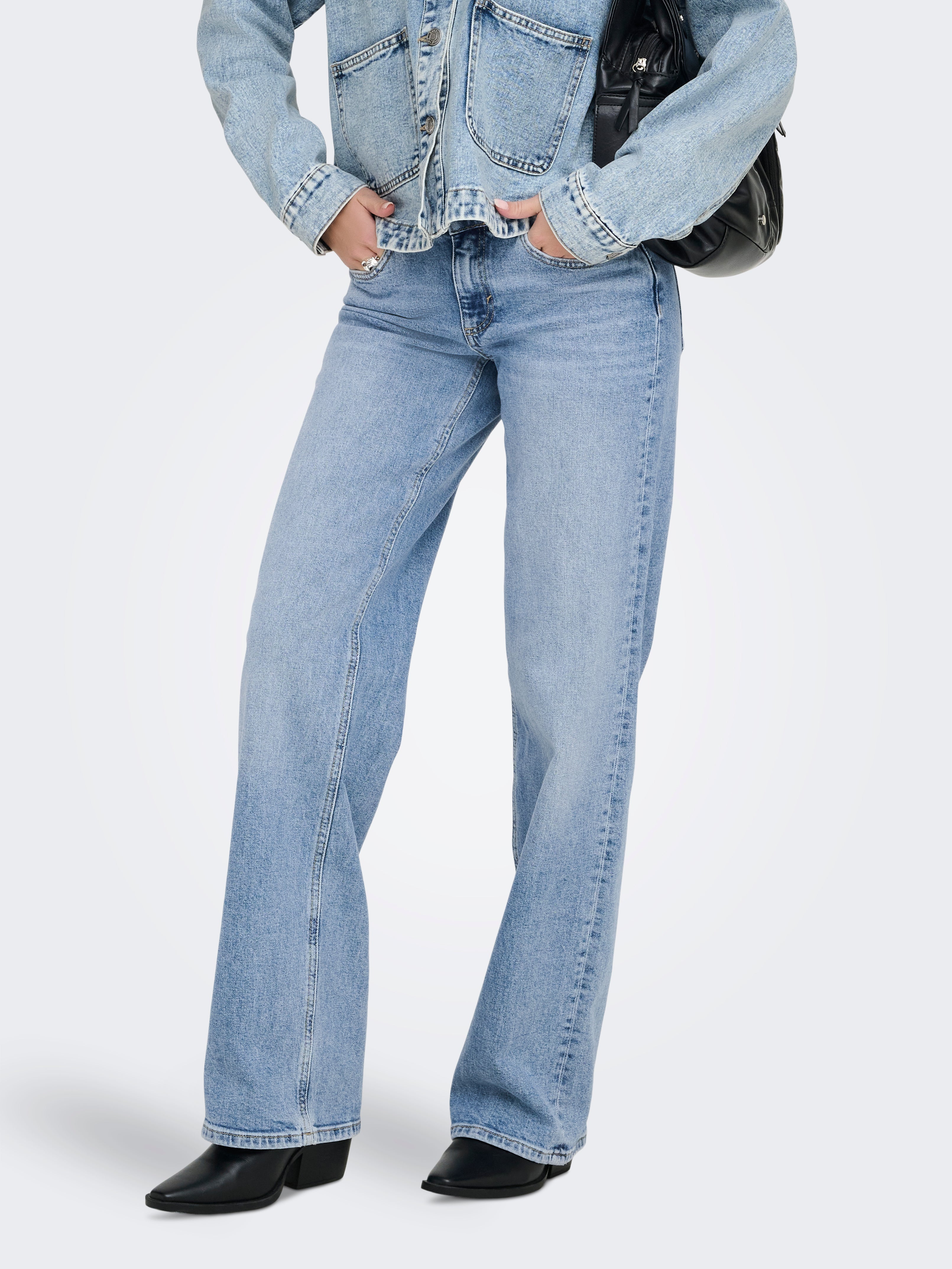 Thumbnail - Onljuicy Niedrige Taille Weit Geschnitten Jeans