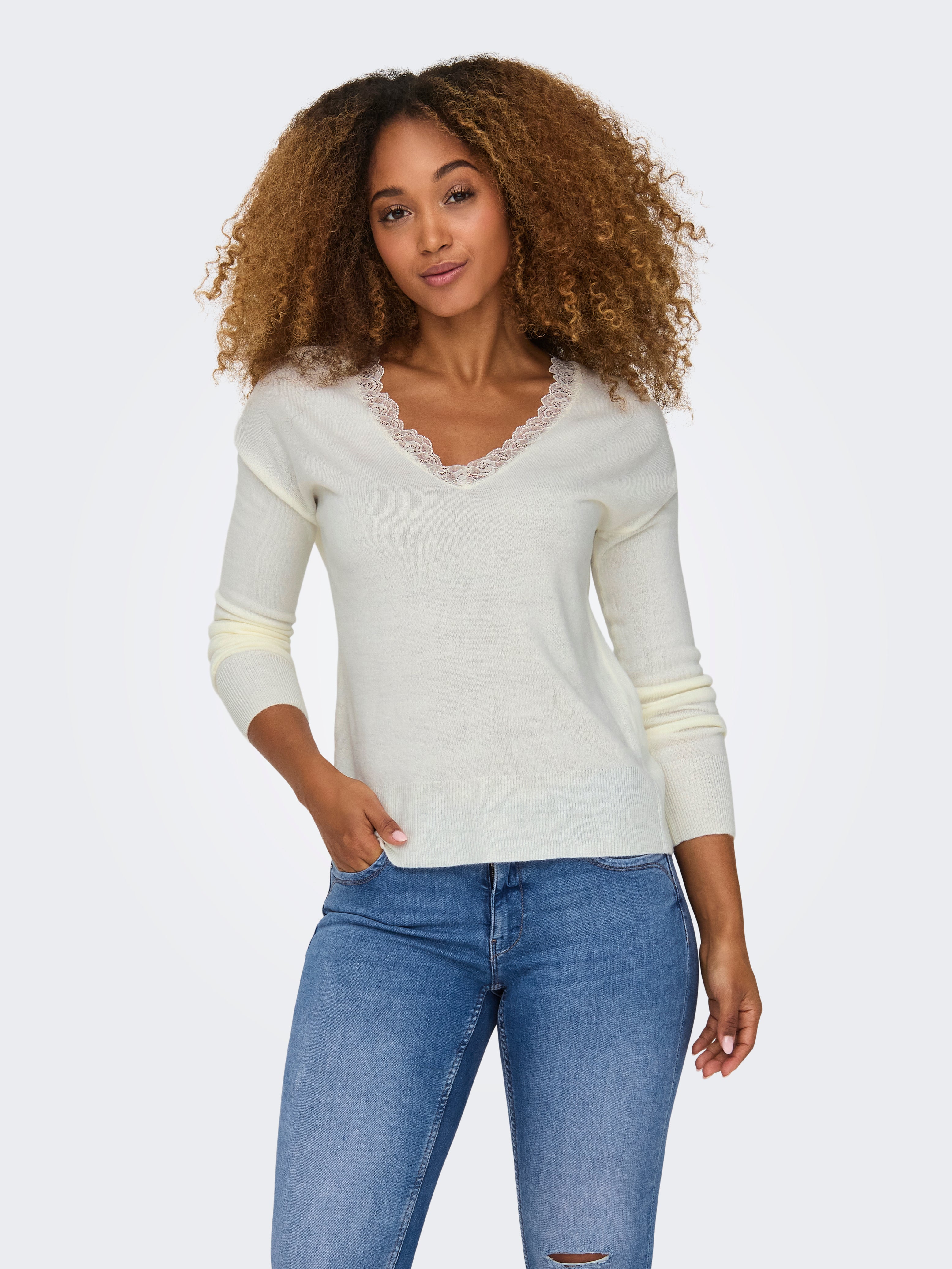 Pull-overs Col en V | Blanc | ONLY®