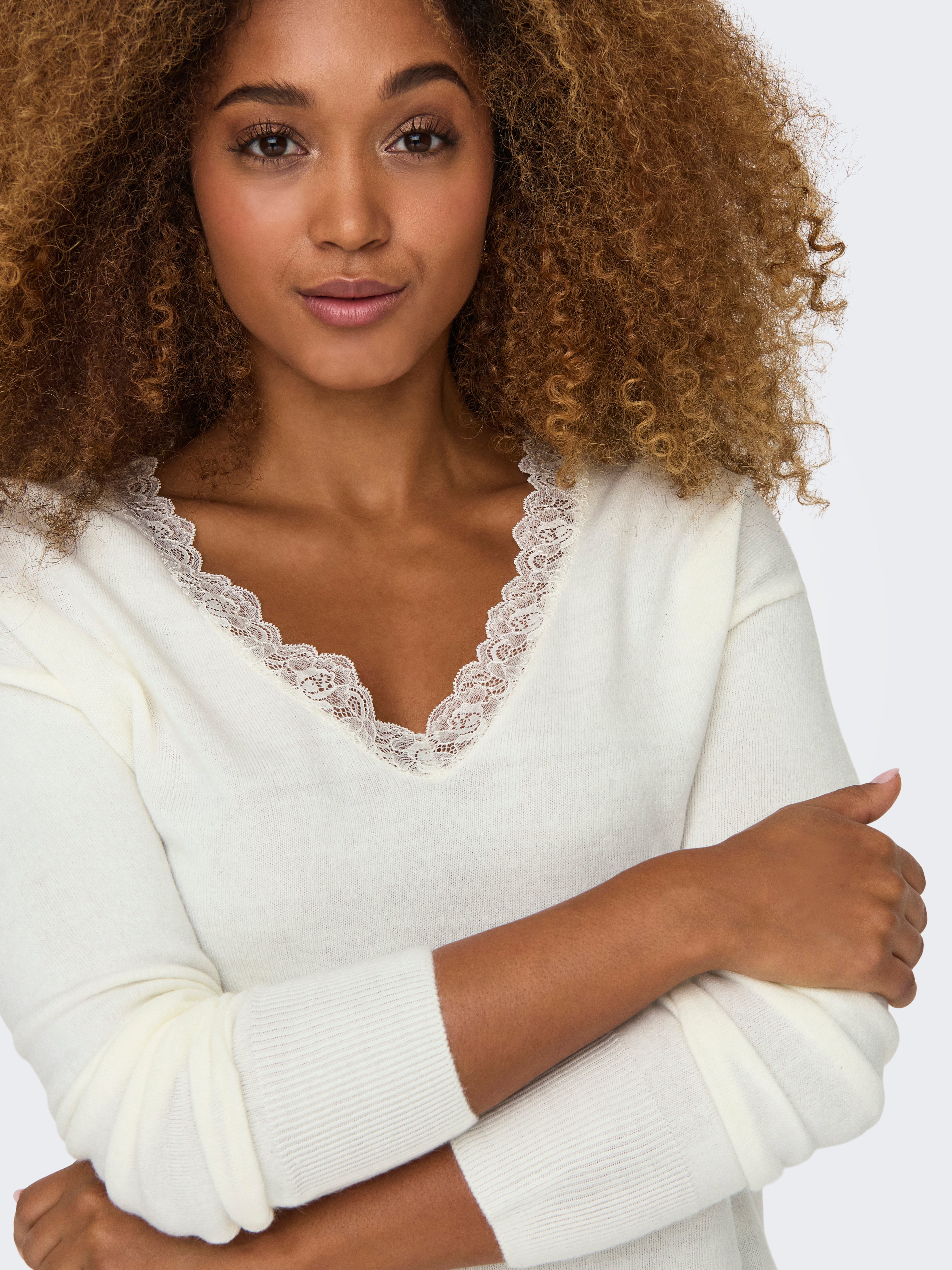 Pull-overs Col en V | Blanc | ONLY®