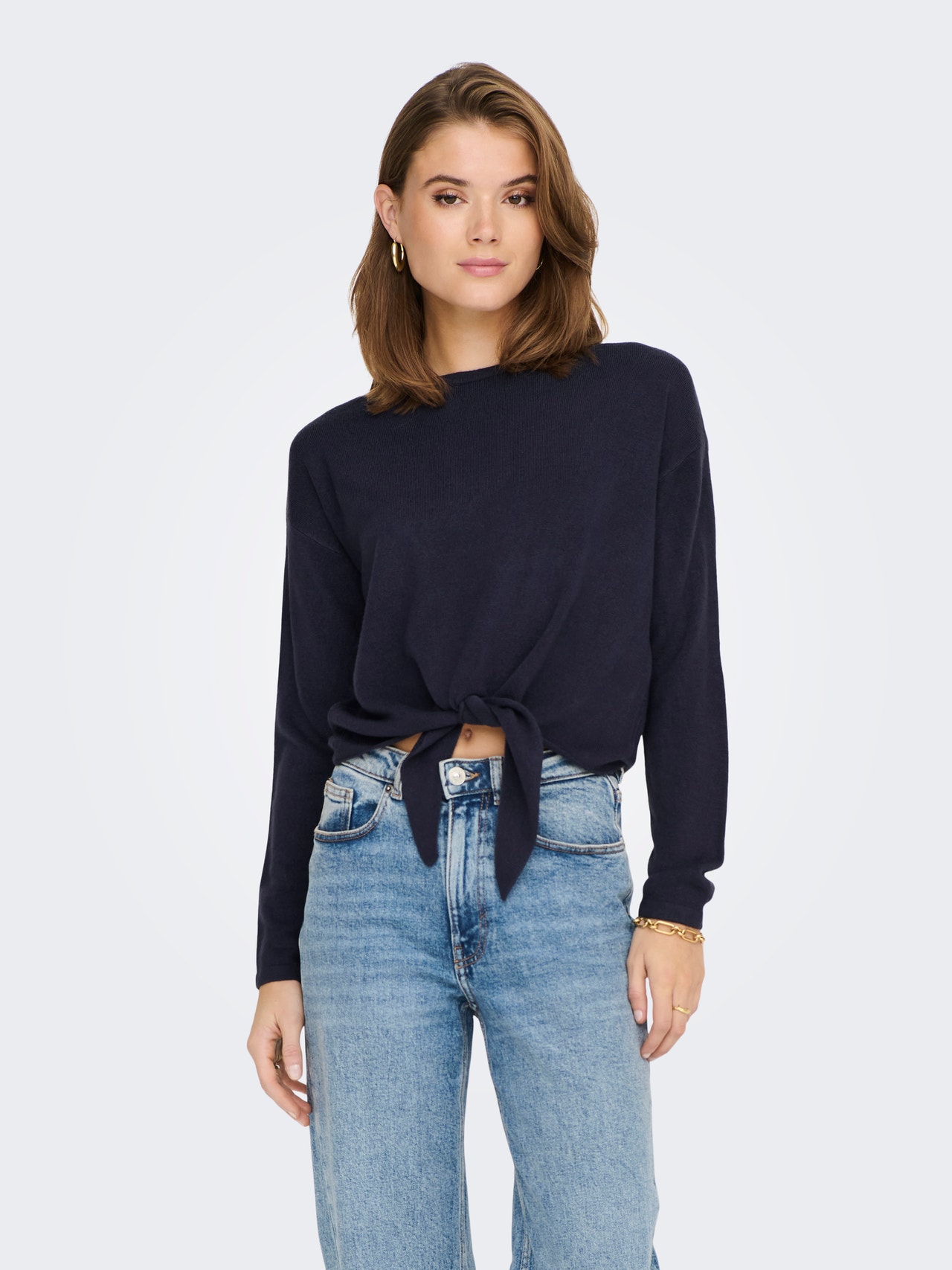 ONLY Round Neck Dropped shoulders Pullover -Night Sky - 15280480