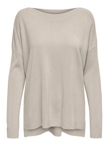 ONLY Pull-overs Col bateau Bas hauts Épaules tombantes -Pumice Stone - 15280492