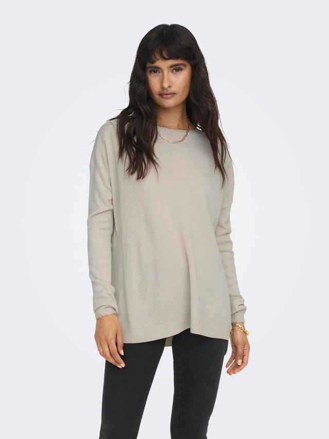 ONLY Boat neck High cuffs Dropped shoulders Pullover - 15280492