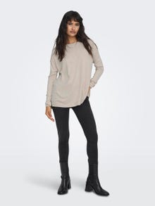 ONLY Pull-overs Col bateau Bas hauts Épaules tombantes -Pumice Stone - 15280492