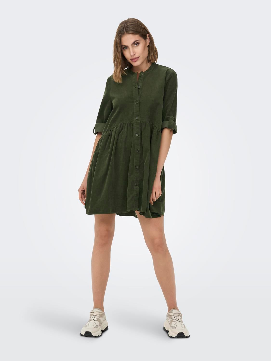 green corduroy dress