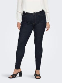 ONLY Skinny Fit Mid waist Jeans -Dark Blue Denim - 15280527