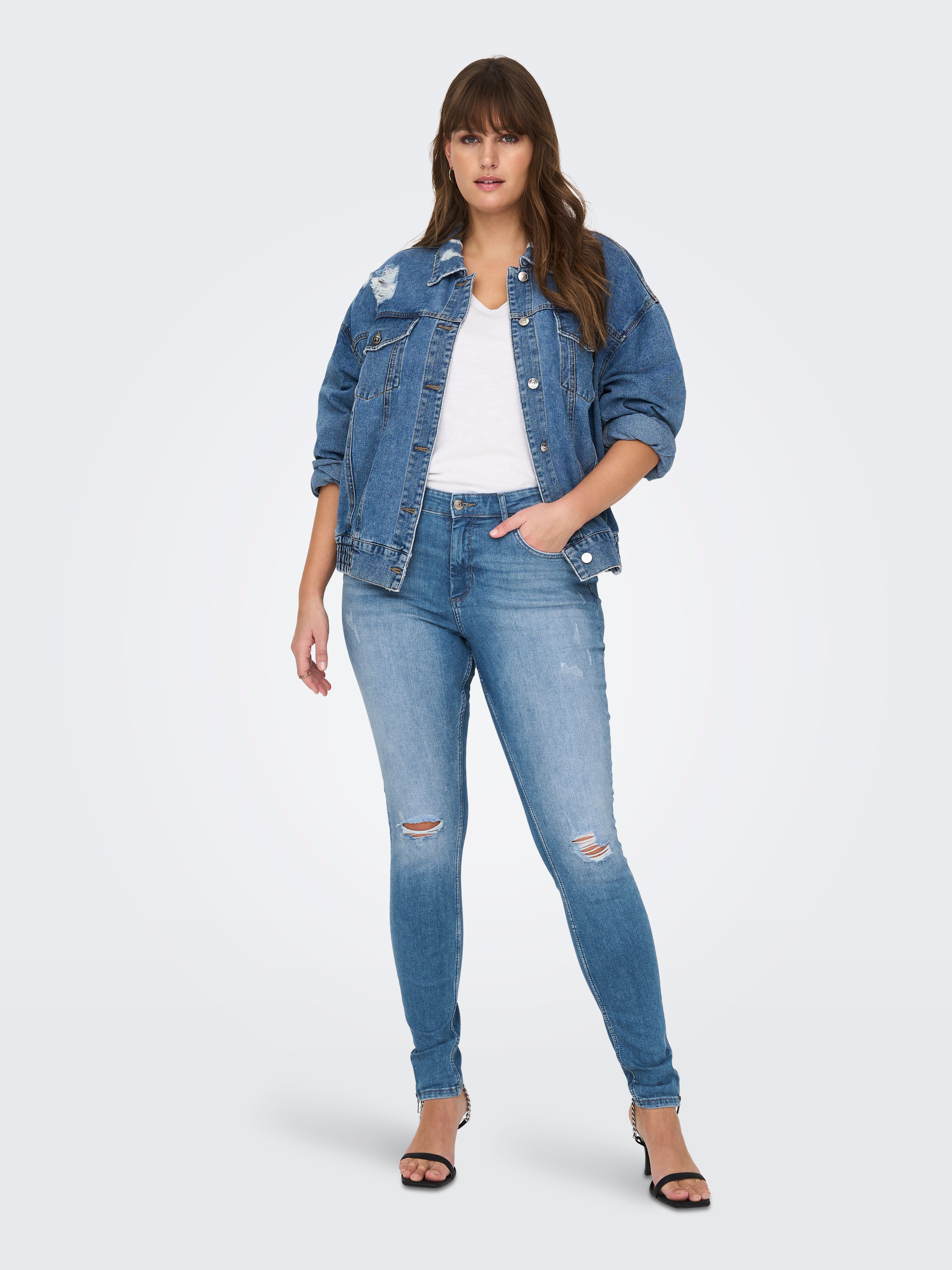 Skinny Fit Regular waist Zip detail at leg opening Jeans with 30% discount!