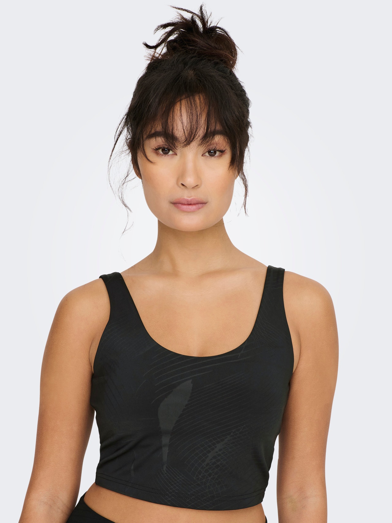 ONLY Tight Fit U-Neck Tank-Top -Black - 15280805