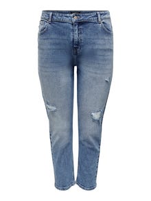 ONLY Mom Fit High waist Jeans -Light Medium Blue Denim - 15280905