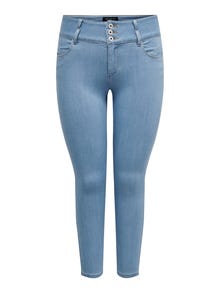 ONLY Skinny Fit Hohe Taille Jeans -Light Blue Denim - 15280926
