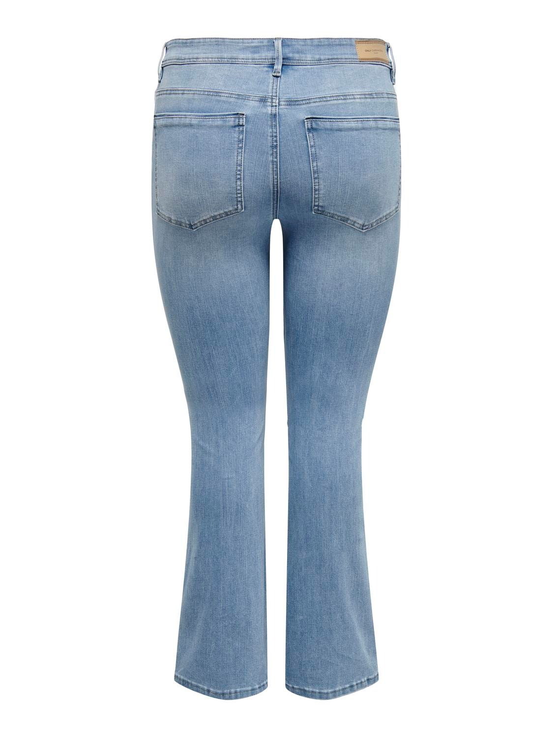 ONLY CARSally High Waist Flared Jeans -Light Medium Blue Denim - 15280943