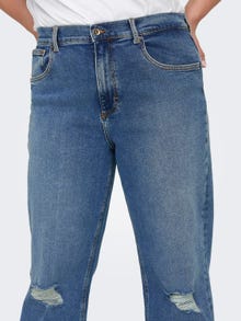 ONLY Straight Fit High waist Jeans -Dark Medium Blue Denim - 15280945