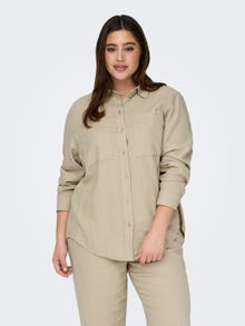 ONLY Oversize Fit Shirt collar Curve Shirt -Oxford Tan - 15281041