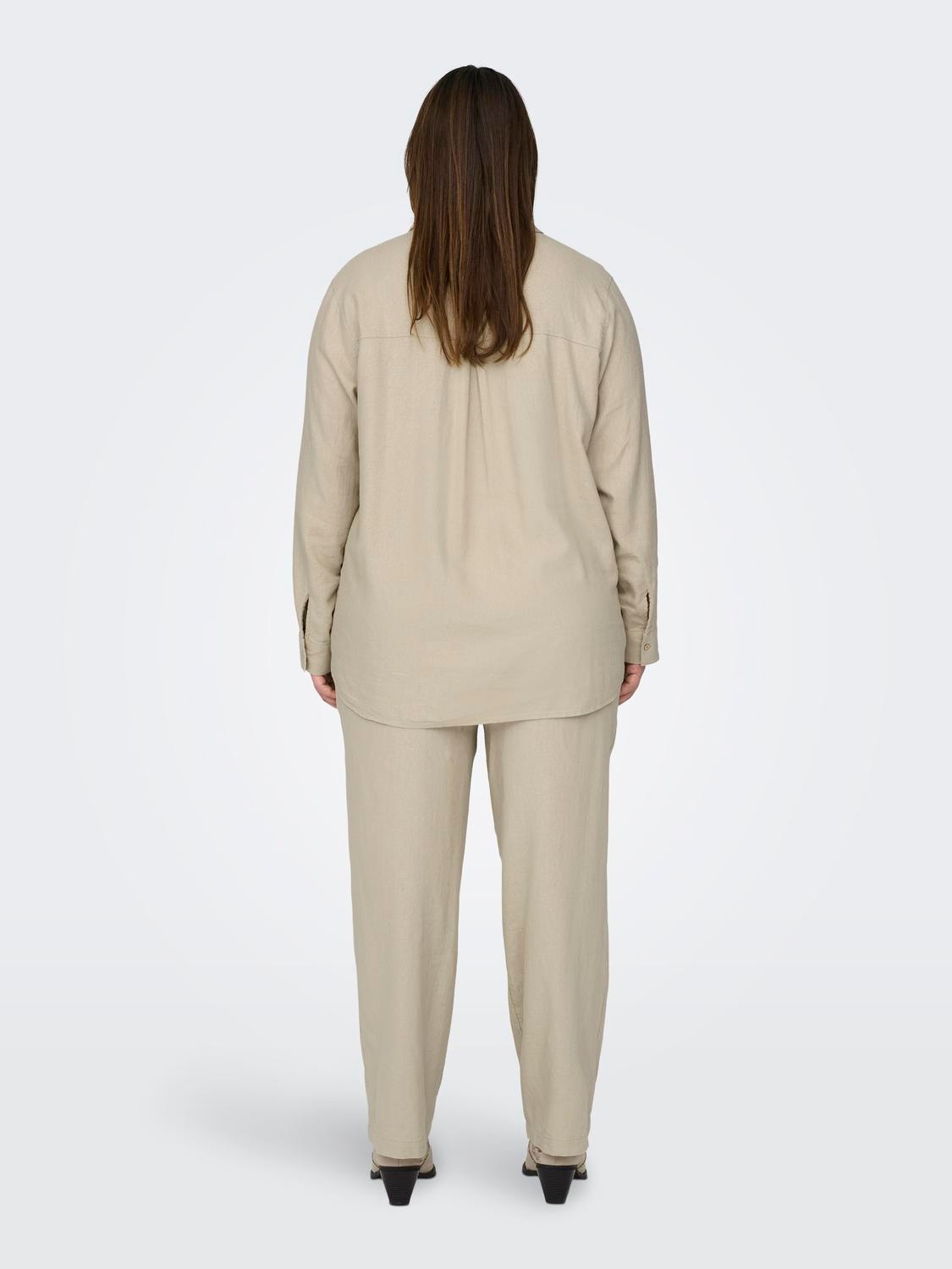 ONLY Överdimensionerad passform Skjortkrage Curve Skjorta -Oxford Tan - 15281041