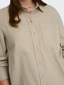 ONLY Oversized fit Overhemd kraag Curve Overhemd -Oxford Tan - 15281041