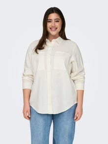 ONLY Oversize Fit Shirt collar Curve Shirt -Cloud Dancer - 15281041