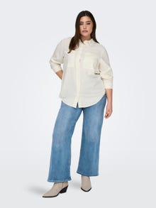 ONLY Oversized Fit Skjortekrage Curve Skjorte -Cloud Dancer - 15281041