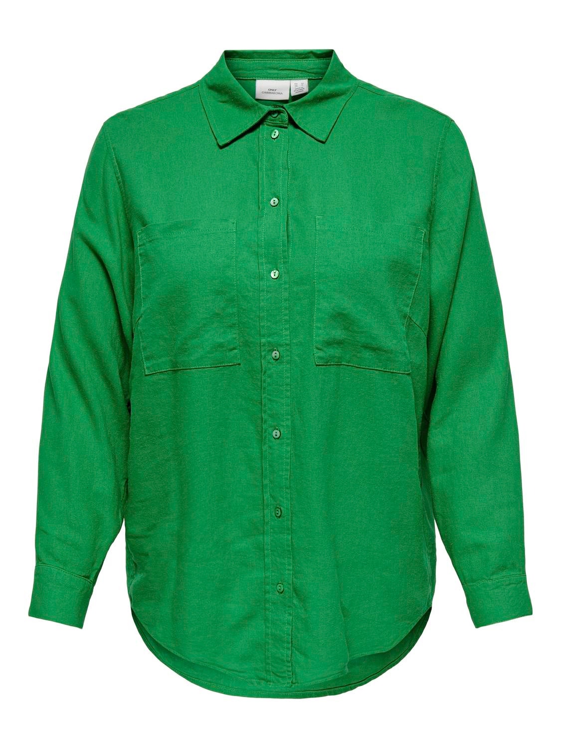 ONLY Camisas Corte oversized Cuello de camisa Curve -Green Bee - 15281041