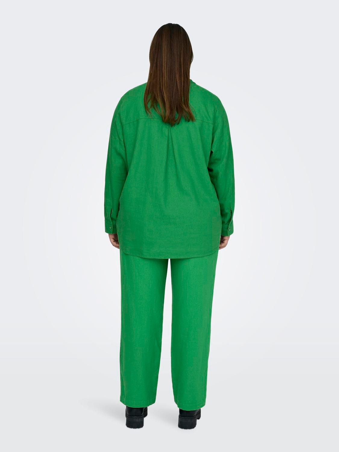 ONLY Oversized Fit Skjortekrage Curve Skjorte -Green Bee - 15281041
