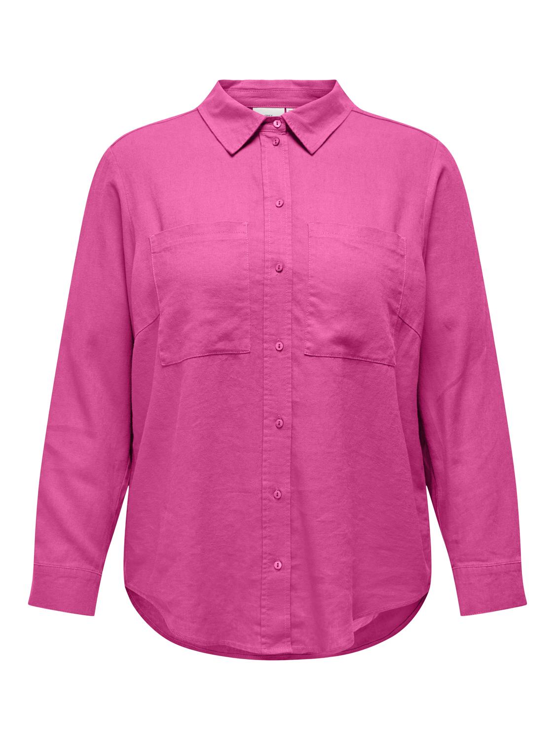 ONLY Camisas Corte oversized Cuello de camisa Curve -Raspberry Rose - 15281041