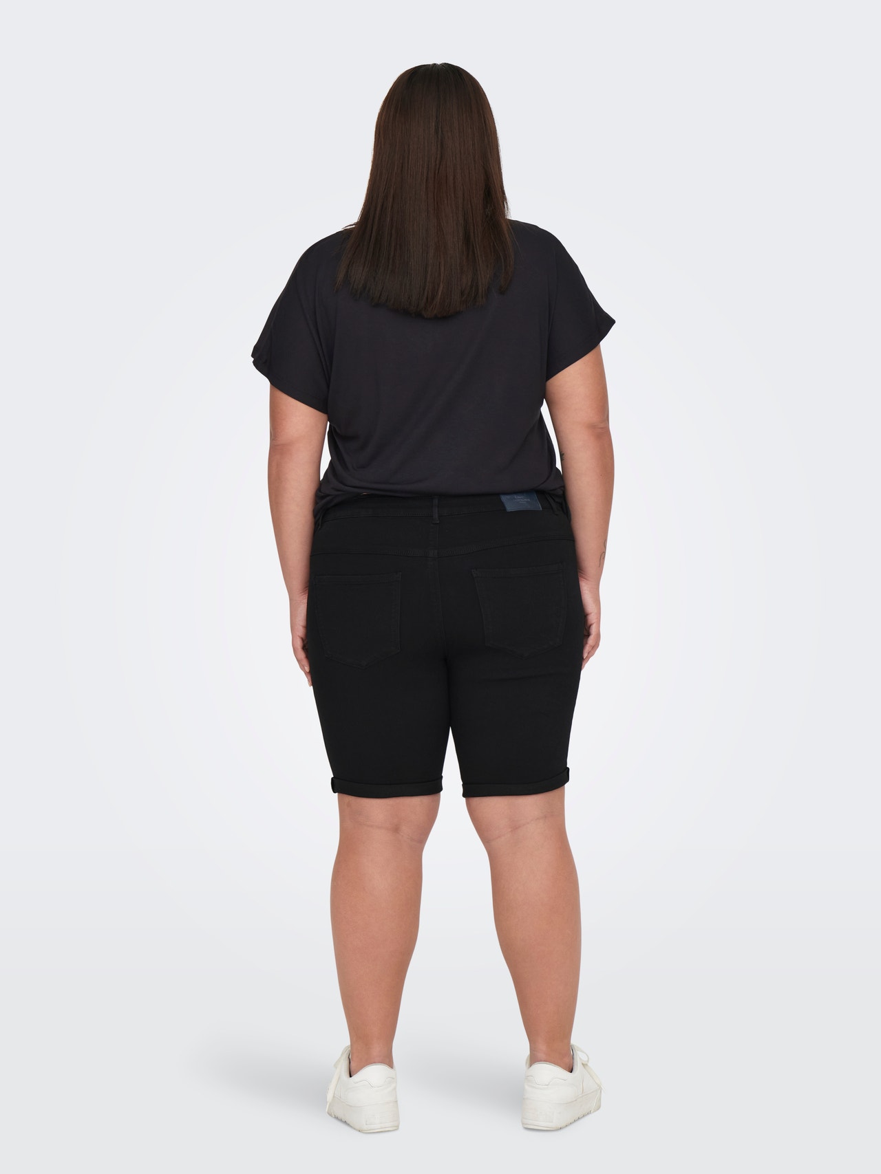 ONLY Liibuv lõige Üles volditud äärised Lühikesed püksid -Black - 15281047